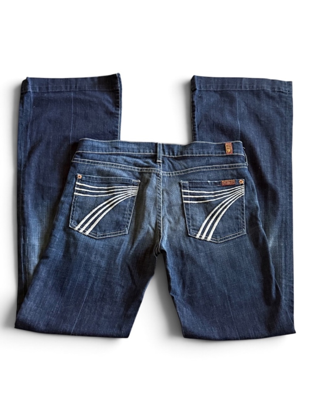 7 For All Mankind Dojo Flare Leg Jeans White 7's Y2K Size 30